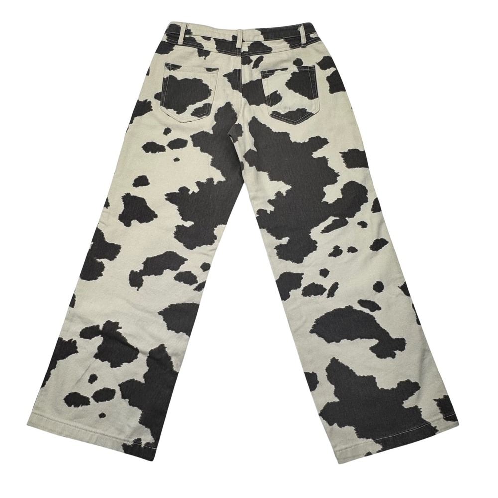 Wild Fable Cow Print Wide Leg Jeans Cream Brown High Rise XS Pants